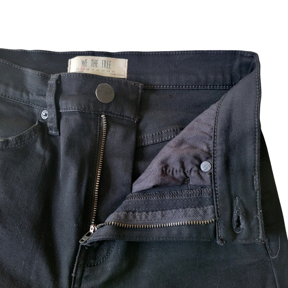 New We The Free FP Black Floral Embroidered Lace Flare Jeans Size 25 High Rise - Picture 9 of 9